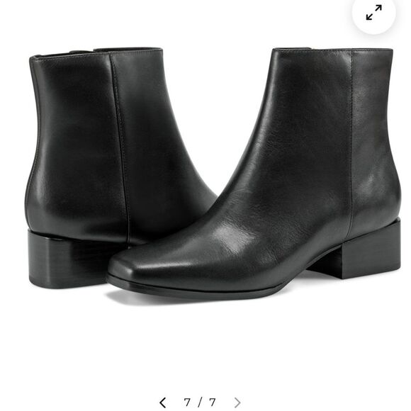 NEW Easy Spirit Women's Sidney Ankle Boot, 9.5 black leather bootie block heel - Picture 1 of 9